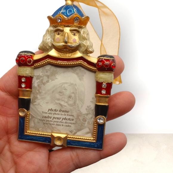 Vintage Lot of 3 Christmas Photo Frame Ornaments Beautiful RETRO - Picture 4 of 5